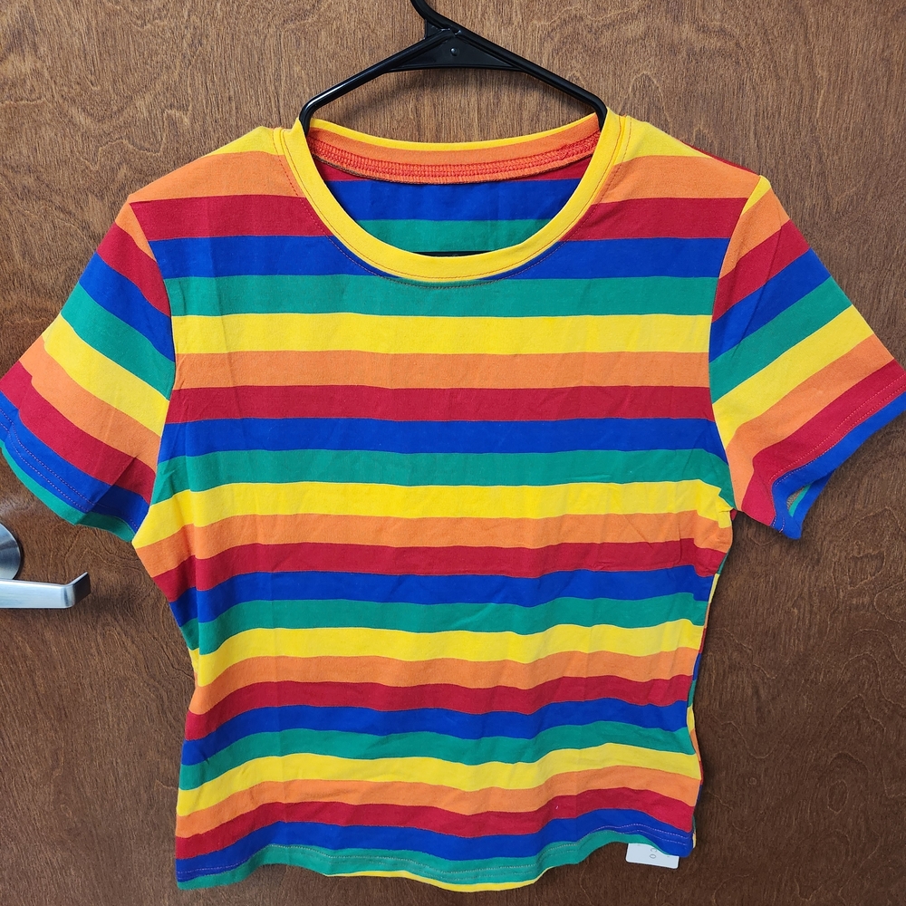Colorful Striped Short Sleeve Tee